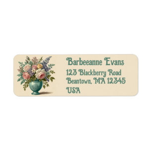 Victorian Flowers Label
