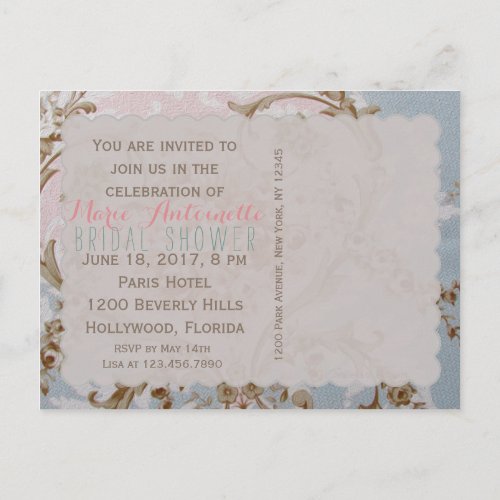 Victorian Flowers _ Postcard  RSVP  Invitations