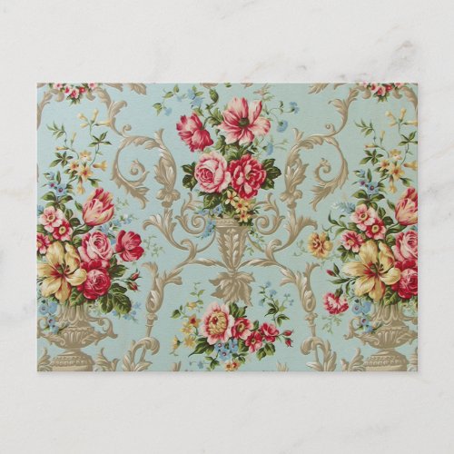 Victorian Flowers _ Postcard  RSVP  Invitations