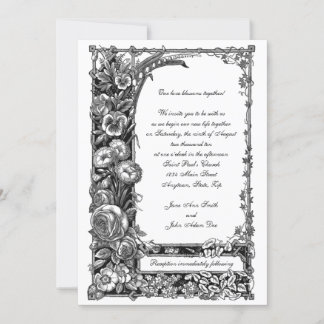 Victorian Flowers Wedding Invitation