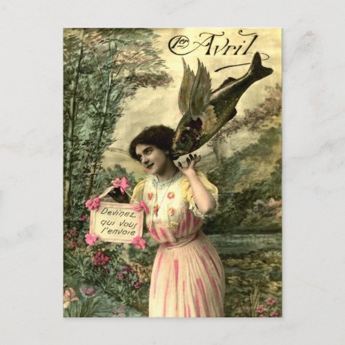 Victorian Flying Fish April Fools Day Postcard