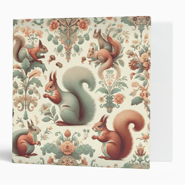 Victorian Forest Squirrel Tapestry  3 Ring Binder (Front/Inside)