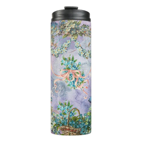 Victorian Forget_Me_Not and Rose Medley Thermal Tumbler