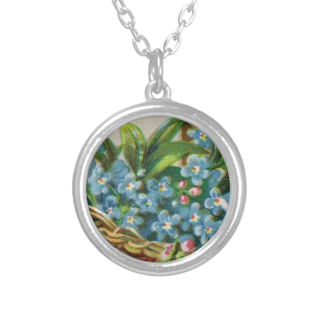 Victorian Forget-Me-Not Blossoms Necklace (Front)