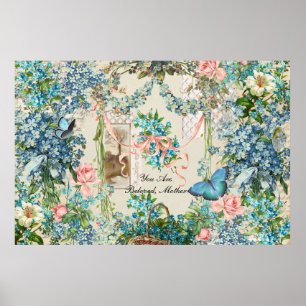 Victorian Forget-Me-Not Mother's Day Collage  Poster
