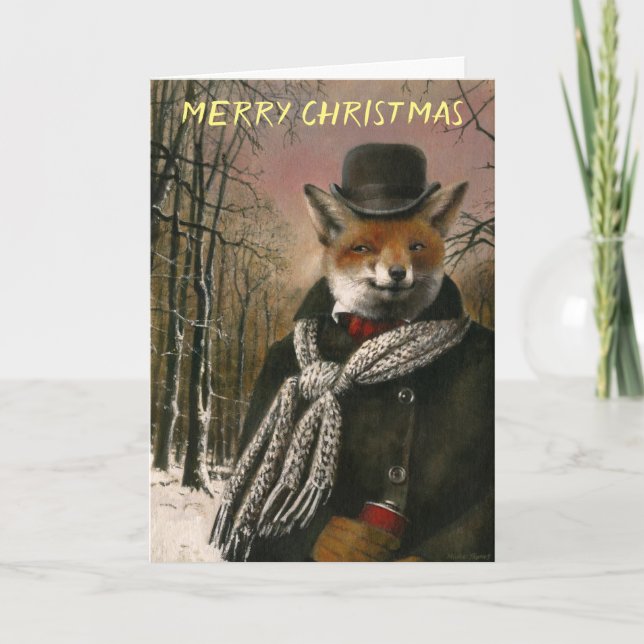 Victorian Fox Christmas Card (Front)