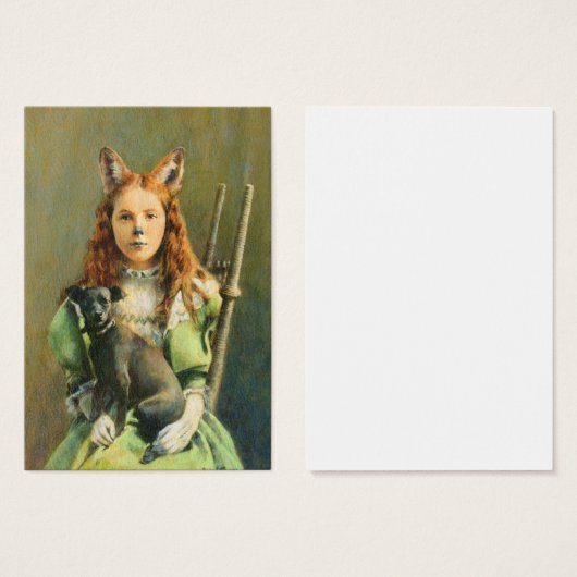 Victorian Fox Girl ACEO Buisness Card (Front & Back)