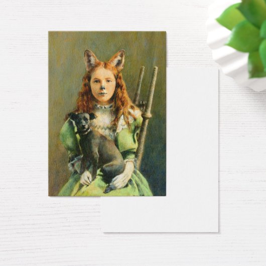 Victorian Fox Girl ACEO Buisness Card (Desk)