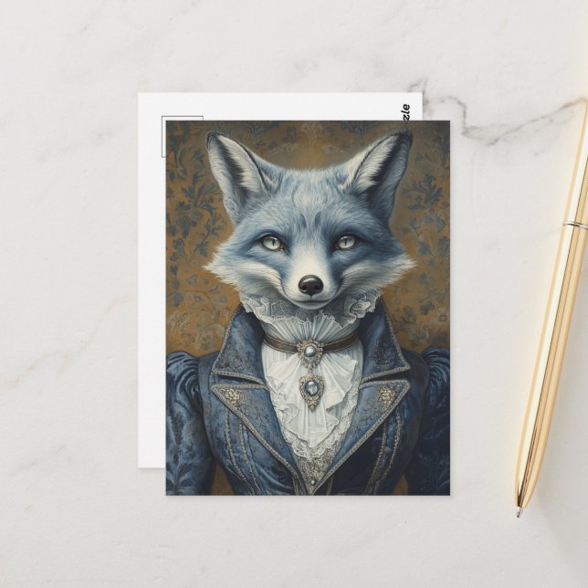 Victorian Fox Postcard (Front/Back In Situ)