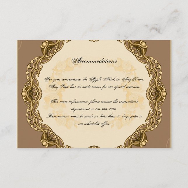 Victorian Frame in Gold Wedding Insert (Front)