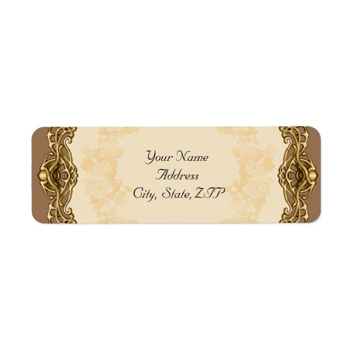 Victorian Frame in Gold Wedding Return Address Label