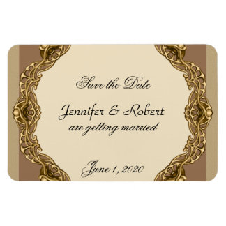 Victorian Frame in Gold Wedding Save the Date Magnet