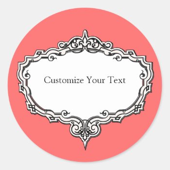 Victorian Frame Print Customizable Sticker by thepapershoppe at Zazzle