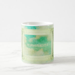 Victorian frame sky cloud painting elegant teal coffee mug