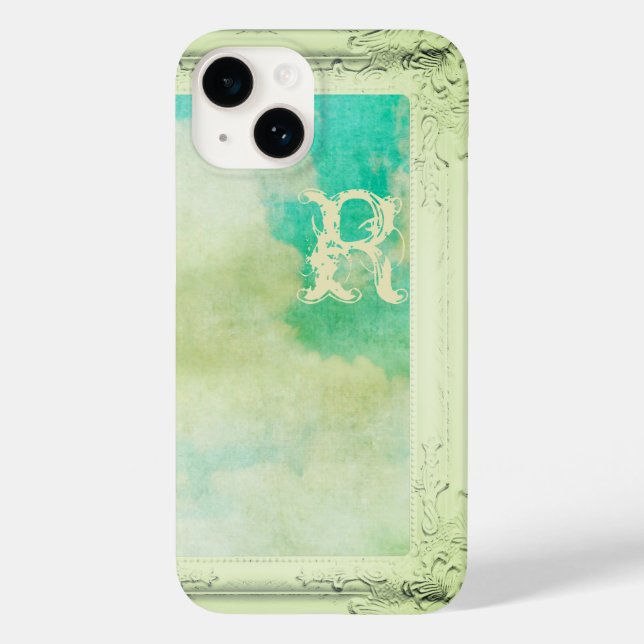 Victorian frame sky cloud teal cream painting look Case-Mate iPhone case (Back)