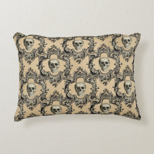 Victorian Framework Skulls Goth Skeleton Gothic Accent Pillow