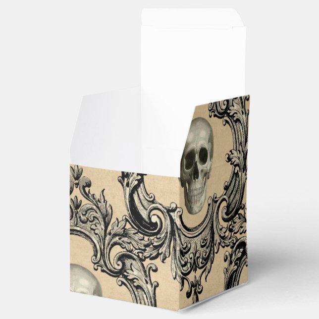 Victorian Framework Skulls Goth Skeleton Gothic Favor Boxes (Opened)