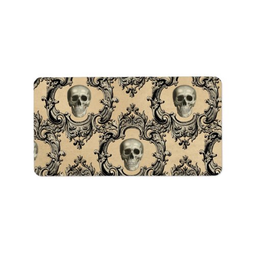 Victorian Framework Skulls Goth Skeleton Gothic Label