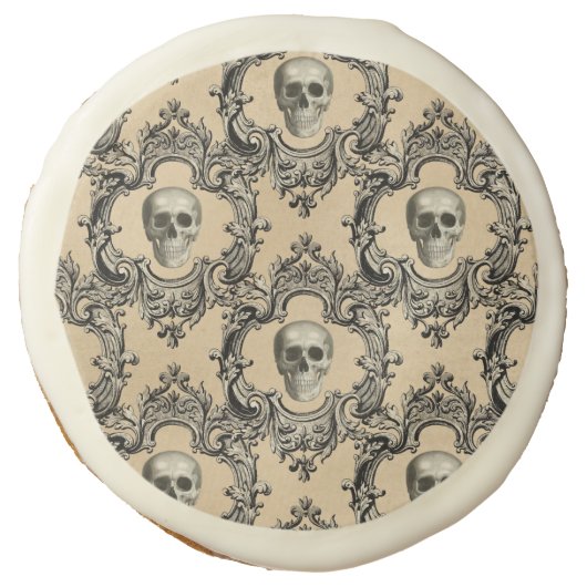 Victorian Framework Skulls Goth Skeleton Gothic Sugar Cookie (Front)