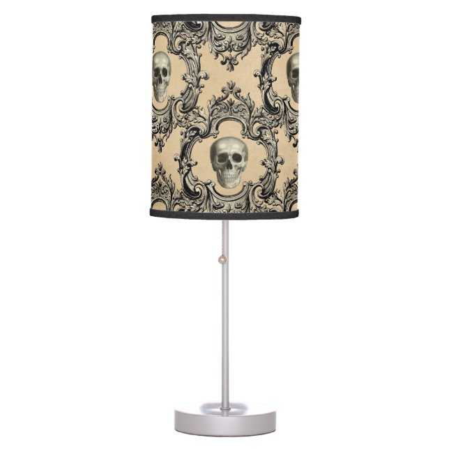 Victorian Framework Skulls Goth Skeleton Gothic Table Lamp (Front)