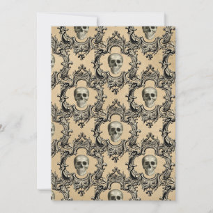 Victorian Framework Skulls Goth Skeleton Gothic Thank You Card