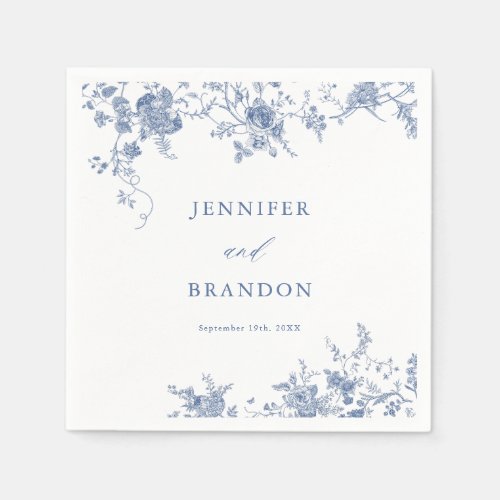 Victorian French Blue Classic Wedding Napkins