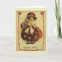 Victorian French Bonne Fête Birthday Card