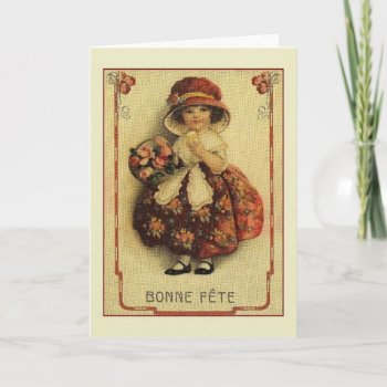 Victorian French Bonne Fête Birthday Card by RetroMagicShop at Zazzle