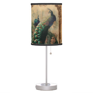victorian french country modern vintage peacock table lamp