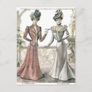 Victorian French Fashion Postcard