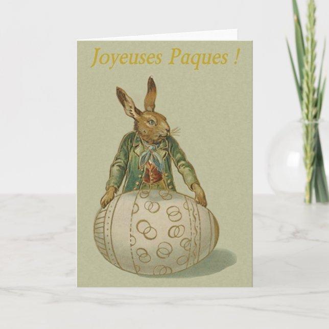 Victorian French Joyeuses Pâques Easter Card (Front)
