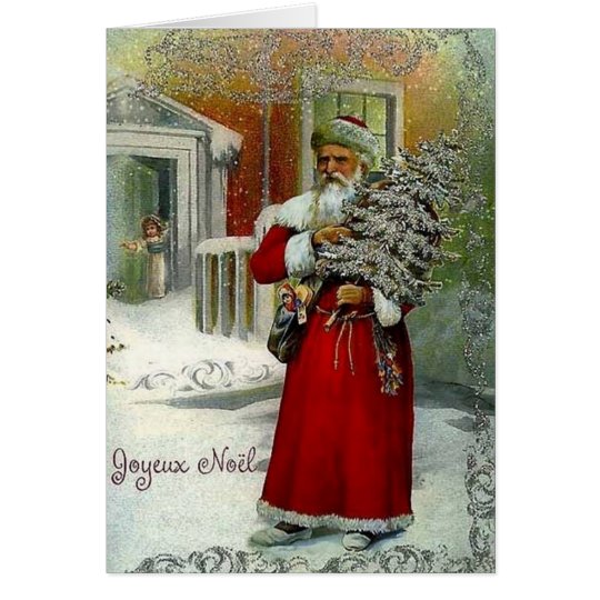 Victorian French Joyeux Noel Christmas Card | Zazzle.com