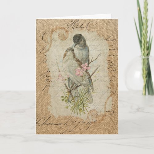 Victorian French Love Birds Love Song Card