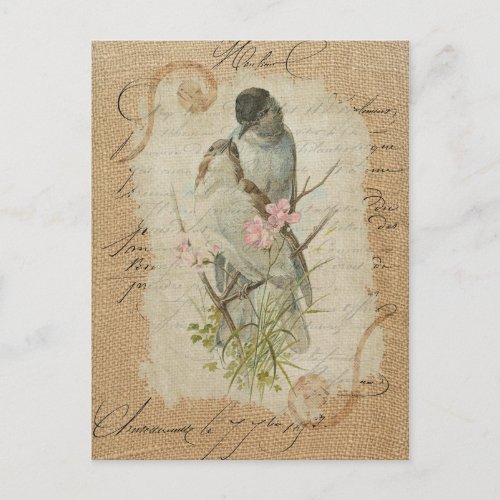 Victorian French Love Birds Love Song Postcard