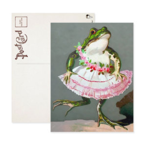 Victorian Frog in Dress Postcard