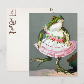 Victorian Frog in Dress Postcard