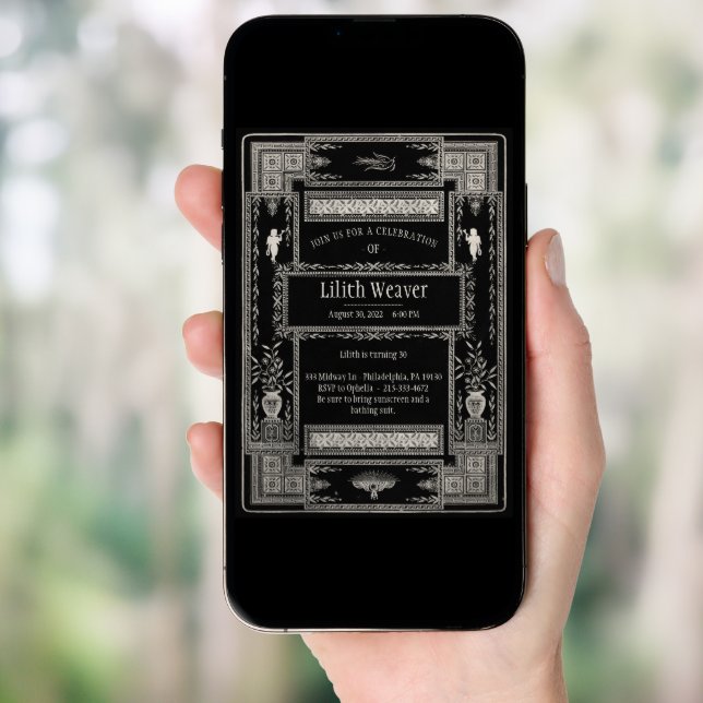 Victorian Funeral Style Customizable Invitation (Front Digital)