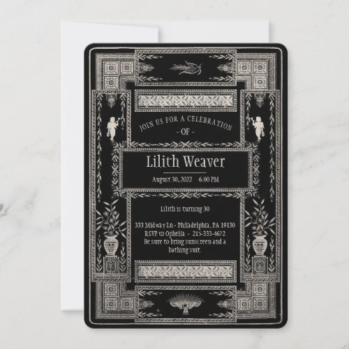 Victorian Funeral Style Customizable Invitation