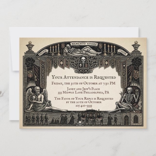 Victorian Funeral-Style Invitation (Front)