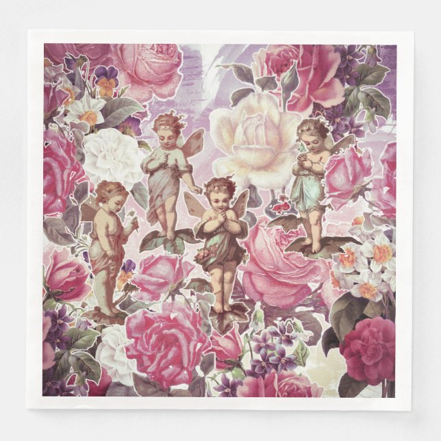 Victorian Garden Dinner Paper Napkins (Front)