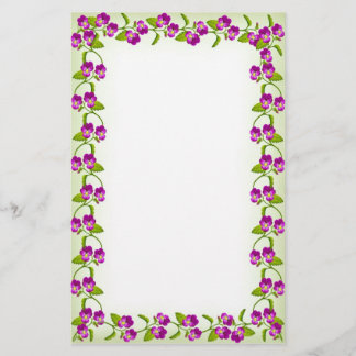Victorian Garden Pansies Stationery
