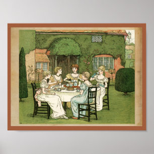 Victorian Garden Party Five Guests Wall Art
