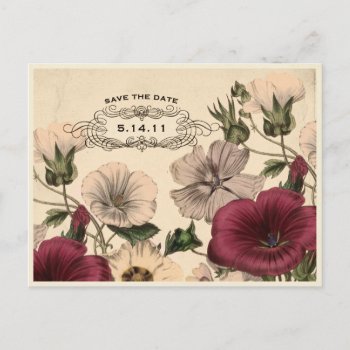 Victorian Garden Save The Date Postcard by spinsugar at Zazzle