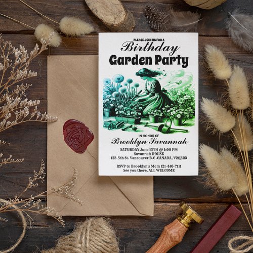 Victorian Gardens Delight Garden Party Invitation Postcard