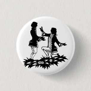 Victorian Gay Man proposing to Lover silhouette  Button