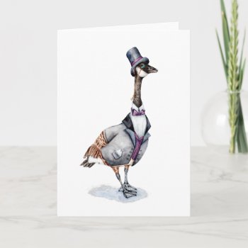 Victorian Gentleman Goose In A Top Hat Card by GoosiStudio at Zazzle