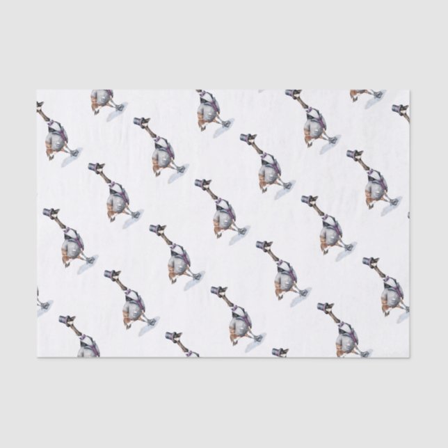 Victorian Gentleman Goose in a Top Hat Tissue Paper (Front)
