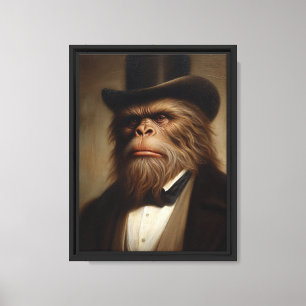 Victorian Gentleman Monkey Portrait Canvas Print