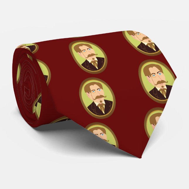 Victorian Gentleman Portrait Neck Tie (Rolled)