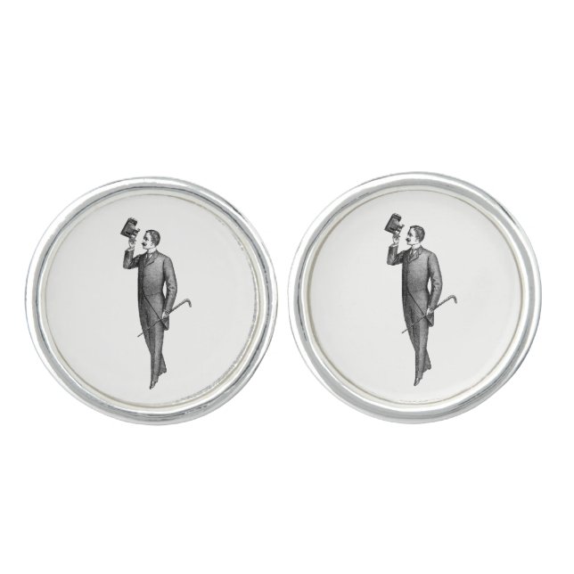 Victorian Gentleman Selfie Cufflinks (Front)